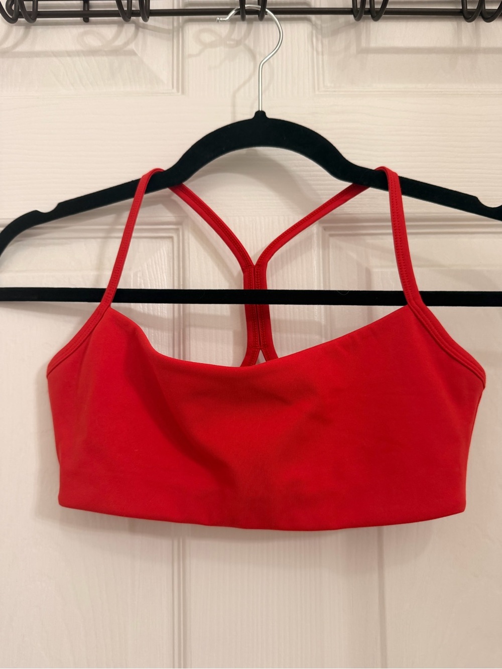 Red Strappy Sports Bralette - Women's Active Crop Top